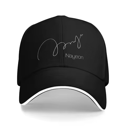 White Letters Nayeon's Autograph Twice Sign Her Name Ladies Baseball Caps Men Printing Trucker Cap F