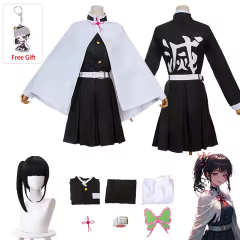 Anime Kanao Tsuyuri Kanawo Cosplay Costume Tsuyuri Kanao Dress Clothing Kimono Wig Butterfly Headdre