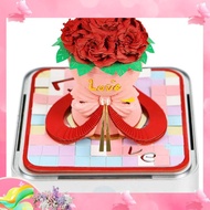 dgk3D Calendar 2025,Valentine'S Day Rose Bouquet,3d Tear Away Calendar,Rip Away Calendar,Tearable 3D