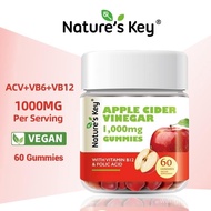 Nature's Key Halal Apple Cider Vinegar Edible with Vitamin B6 B12 Supplement Healthy Fitness Dietary