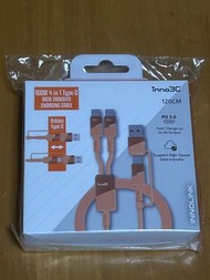 inno3C i-100C2-12 4合1 100W Type C 數據傳輸充電線 120cm
