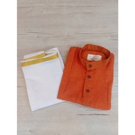 SILK COTTON VESHI (DHOTI) AND COTTON SHIRT FOR KIDS BOYS.