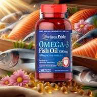 Puritan's Pride Omega-3 Fish Oil 1000 mg (300 mg Active Omega-3) (Expiry date Nov 2024)
