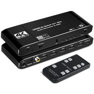 HDMI Switcher, 4K @ 60Hz, 4 Inputs, 1 Output, NEWCARE HDMI Audio Separator, Optical Toslink SPDIF, C