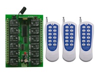 สวิตช์ควบคุม RF รีโมทไร้สาย DC 12V 24V 12 CH 12 CH ตัวรับสัญญาณระบบการควบคุมระยะไกลส่งสัญญาณ12CH 433