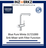 Grohe 31721000 Blue Minta Pull Out Sink Mixer with Filter Function Tap