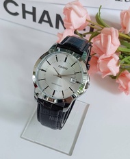 Win Watch Shop นาฬิกา Casio รุ่น MTP-V004L-7A นาฬิกาผู้ชาย สายหนังสีดำ หน้าปัดสีขาว - ของแท้ 100% ปร