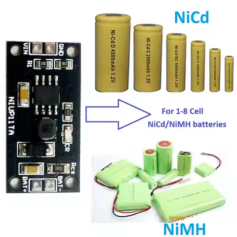 Input DC 5V Board 1-8Cell 1.2V-9.6V NiMH NiCd Rechargeable Battery Charger Charging Module DIY NIUP1