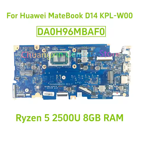 DA0H96MBAF0 Motherboard for Huawei MateBook D14 KPL-W00 Laptop with CPU AMD Ryzen 5 2500U RAM 8GB 10