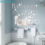 BERNARDO Bathroom Mirror Wall Sticker, 3D Thickness English Acrylic Decal, Creative DIY Acrylic 3D Mirror Mural 3D
