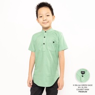 k006 aa kemeja kurta pendek anak green sage - xxl