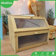 [Ababixa] Bamboo Bread Box Bread Bin Cans Bread Holder Kitchen Canisters Bread Storage Container for Shop Flour Food Tea