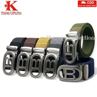 IKAT PINGGANG PRIA KANVAS NYLON TACTICAL KEPALA BESI HURUF B