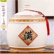 SG SELLER & SG SEND 【2.5kg*4kg*5kg**Porcelain Rice Container】Ceramic Pot➤Multipurpose Container➤Rice