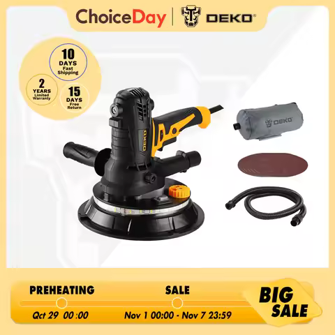 DEKO DKWP180CDLD/DKWP180CD 900W Drywall Sander Grinding Portable Polishing Machine