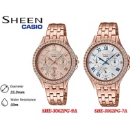 Casio Sheen Swarovski Crystals Bezel Ladies Watch SHE-3062PG