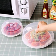 Bjiax Microwave Plate Cover PP Food Grade Reusable Transparent Guard Lid with Grip Handle for Refrigerator