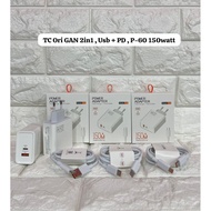 CHARGER GaN MODEL P-60 | 150W | USB C | C TO C | C TO L