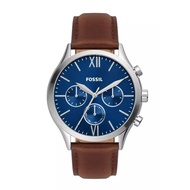 Fossil Fenmore BQ2811 Multifunction Blue Analog Brown Leather Quartz Men's Watch