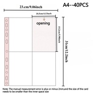 40pcs A4 Photo Sleeves with 320 A4 Hole Binder Pockets4 CompartmentsDouble-Sided 4-Hole Photo Protec