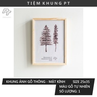 Khung ảnh 25x35 cm - Khung hình gỗ thông mặt kính để bàn treo tường - Khung ảnh treo tường Solid woo