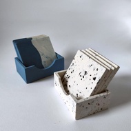 Square Coaster Set / Hand Made Jesmonite Coaster Set / Personalised Custom Coaster Set