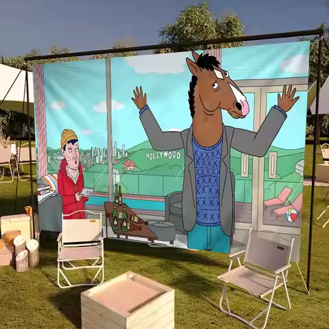 BOJACK HORSEMAN Banner Art Printing Japanese Wall Flag Anime Wall Hanging Home Decor