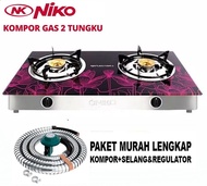 Niko Reflection 2 Kompor Gas Kaca 2 Tungku Bodi Kaca / KOMPOR KACA / KOMPOR 2 TUNGKU / KOMPOR GAS / KOMPOR GAS 2 TUNGKU