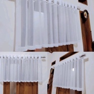 Gorden Poni Smoking Vitras Polos Hordeng Putih Jendela Pintu Minimalis