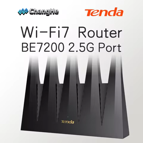 TENDA Wi-Fi 7 Router BE12 Pro BE7200 Dual-Band quad-core MLO Dual 2.5G network ports Xtra Range 3.0 