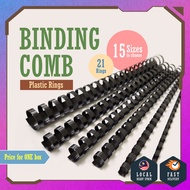 [ 50'S/BOX ] PLASTIC BINDING COMB 21RINGS ( 22mm / 25mm / 28mm / 32mm )