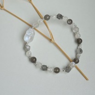 藍月光石貔貅手鍊/貔貅 月光石 雲水晶/水晶手鍊 客製化