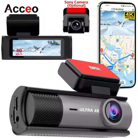 ACCEO B61P Dashcam Auto Car DVR Front 4K Video Recorder With WIFI GPS Support Dual Lens Rear 1080P R