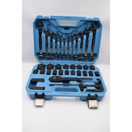 37PCS BLACK CARBON FINISHED 8MM TO 32MM HEAVY DUTY 1/2 DRIVE SOCKET WRENCH FLYMAN USA