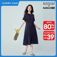GIORDANO Women Dress Warm Weather Dress Moderate Thickness Dress Non-Elastic Dress 13466263