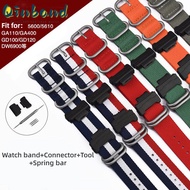 Qinband Nylon Bracelet Replacement Watchband Watch Connector for Casio G-Shock GA-110/100/120/150/200/400 GD-100/110/120 DW-5600 GW-6900 Accessories For Men Watch Strap