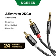 UGREEN 3.5mm to 2RCA Audio Auxiliary HiFi Stereo Y Splitter Nylon Braided Cable