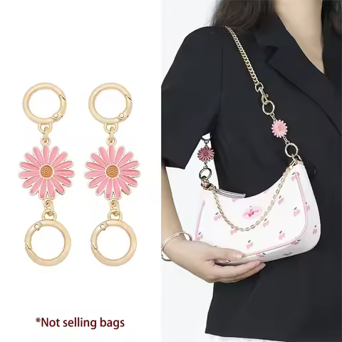 Gold Pink Little Daisy Mahjong Bag Extension Chain Bag Accessories Shoulder Strap Straight Replaceme