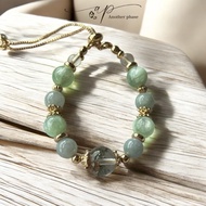 Green Mica, Green Phantom Quartz & Jadeite Bracelet – Healing, Luck, Growth