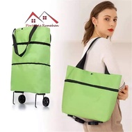 Korean Shopping Bag Folding Wheel Multipurpose TRAVEL/Trolley Shopping Bag - Shopping Bag Trolley Bag/Folding Shopping Bag Wheel Trolly