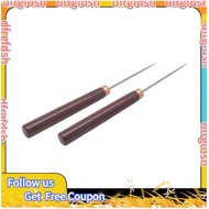 【D&F】2 Pcs Awl Tool with Wooden Handle, Leather Awl Punch Tool, Slender Scratch Awl, Repair Tool for