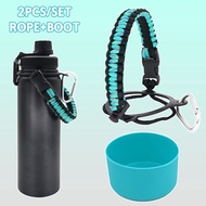 12-64oz Aquaflask Accessories Set Camouflage Rope Water Bottle Silicone Boot Protection Bottom Non-Slip Boot Paracord Handle Set