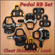 Pedal RB Set Paddle Look Cleat Shimano Cleat Cycling Road Bike Basikal Padel Bicycle Pedal SPD