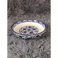 G.S.E (9inch) Blue And White Antique Design Deep Salad Porcelain noodle plate