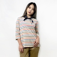 PORTLAND เสื้อยืดแขน 3 ส่วน สีเบจ / 3/4 Sleeves Striped T-Shirt (Beige)