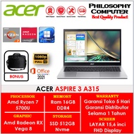 Laptop acer aspire 3 slim A315 Ryzen 7 5700 16gb 512gb 15.6inci Fhd