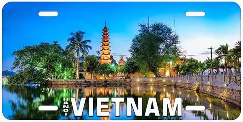 Tran Quoc Pagoda Hanoi Vietnam Novelty Car License Plate Aluminum