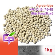 1kg Baja Agrobridge NPK 12-12-17-2+TE / Cap Jambatan Fertilizer / Baja Bunga Buah / Baja Sebatian