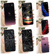 For Google Pixel 8a Case GKV4X G6GPR G8HHN Luxury Painted Soft Black Silicone Protective Cover For G