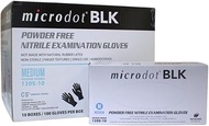 microdot BLK Nitrile Examination Gloves | Latex and Powder Free | Medical, Food, Police, EMS, Tattoo| Black Exam Glove 3.5mil